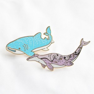 Beluga Humpback whale animal badges fish shark enamel pins