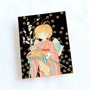 humok nga enamel anime pins cherry bulak nga cute nga mga badge sa Hapon