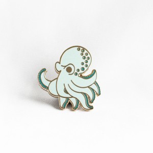 Chibi Octopus tvrdý smaltovací pin vlastní kreslené zvířecí odznaky