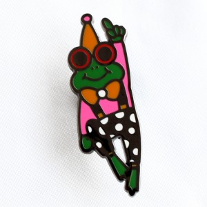 jumping frog pins with black nickel plating