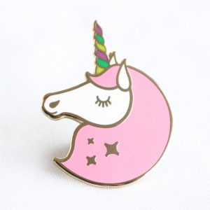 unicorn hard enamle pins with glitter