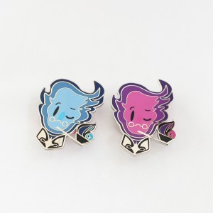 twins pins famouse Einstein hair with tobacco pipe  personalized lapel pins