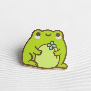 Wholesale factory price frog hard enamel pins animal badges with UV printing