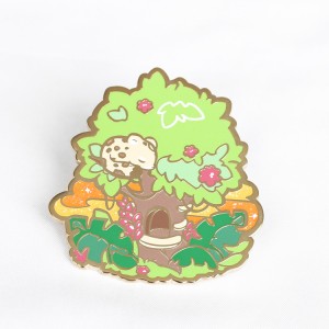 Gevlekte piggy aangepaste reversspelden cartoon dierenbadges planten bloemenspelden met glitter