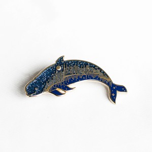 Lare size dolphin pins animal badges Risso enamel pins