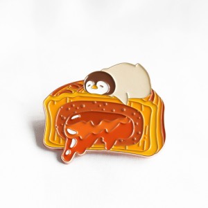 Lava custard mooncake soft enamel pins cute custom cartoon pengui badges no minimum