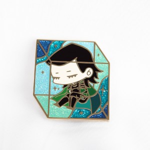 cute cube pins with glitter  cartoon badges