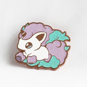 Kawaii Unicorn Baby Enamel Pins nge-Glitter