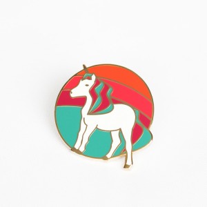 Round Unicorn Hard Enamel Rainbow Pins Diseñadores de diseñadores