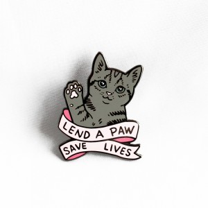 cute kitty pins lend a paw save lives custom animal pins