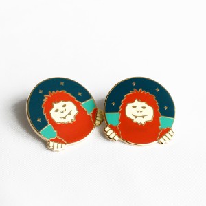 Sphinx cartoon badges twins hard enamel pins