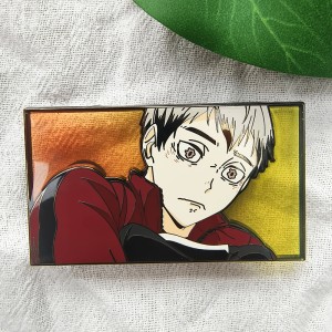 Pasadyang disenyo ng itim na nikel na kalupkop na gradient stain glass enamel pin