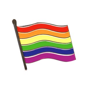 LGBT rainbow heart and flag enamel pins