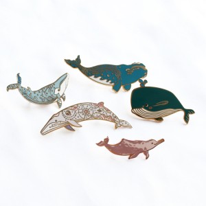 Beluga Humpback whale animal badges fish shark enamel pins