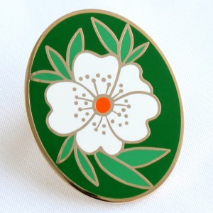 cutout hard enamel floral pins