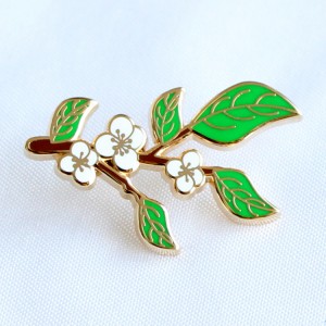 cutout hard enamel floral pins