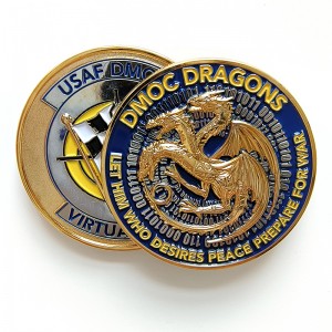 China Wholesale Souvenir Challenge Coin Factory Antique 3D Military Police Metal Coin Custom Rope Edge Challenge Coin