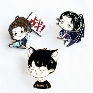 China Factory Custom design Logo Anime Cute Cartoon Badge Hat Pin De Metal Cat Soft Hard Enamel Custom Lapel Pin