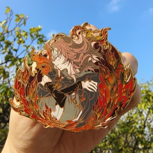 Customize 3D Metal Anime Glitter Lapel Pin Bulk Soft Hard Enamel Pins Badge Lovely Cartoon Girl Rose Gold Custom Enamel Pin