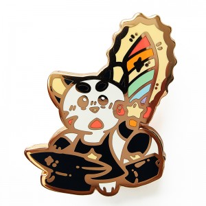 Ifektri wholesale wholethale i-tinnem carchan carti Animal Metal Metal Countical Enamel Lapel Pin