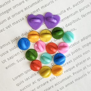 High quality color complete rubber butterfly clutch pin back/tie tack pin back / lapel pin scatter pin back