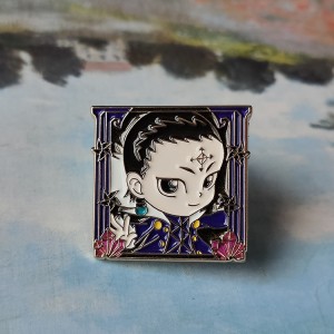 Cartoon Fashionable Bulk Transparent Glass Girl Hard Anime Metal Pin Custom Logo Made Enamel Pin Manufacture