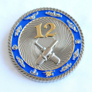 Factory Basic Customization Soft Enamel Challenge Coin with Rope Line Edge Design