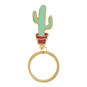 China Factory Promotional Gift Fashion Metal Custom Cactus Keychain