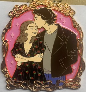 couple hard enamel pins with photo frame wedding anniversary souvenir pins