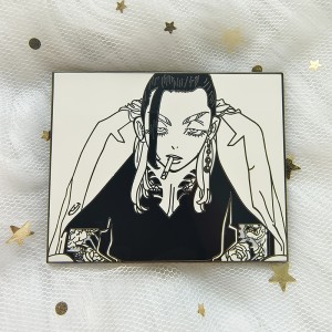 Custom Black and White Black Nickel Enamel Pin