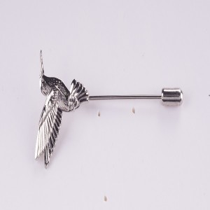 3d Die Struck Bird Pins Long Stick Badge